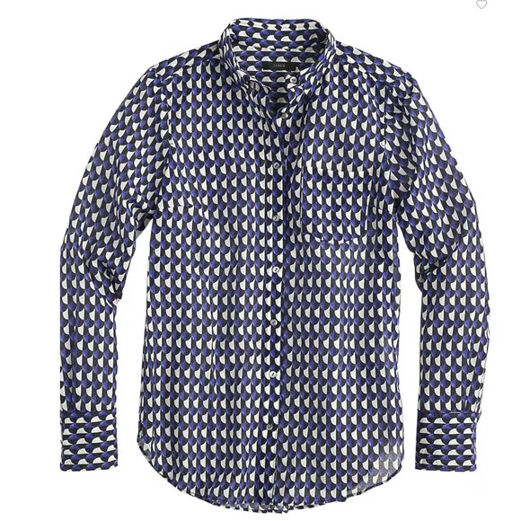 J.Crew Silk/Cotton Shirt Size 0 - Picture 1 of 10